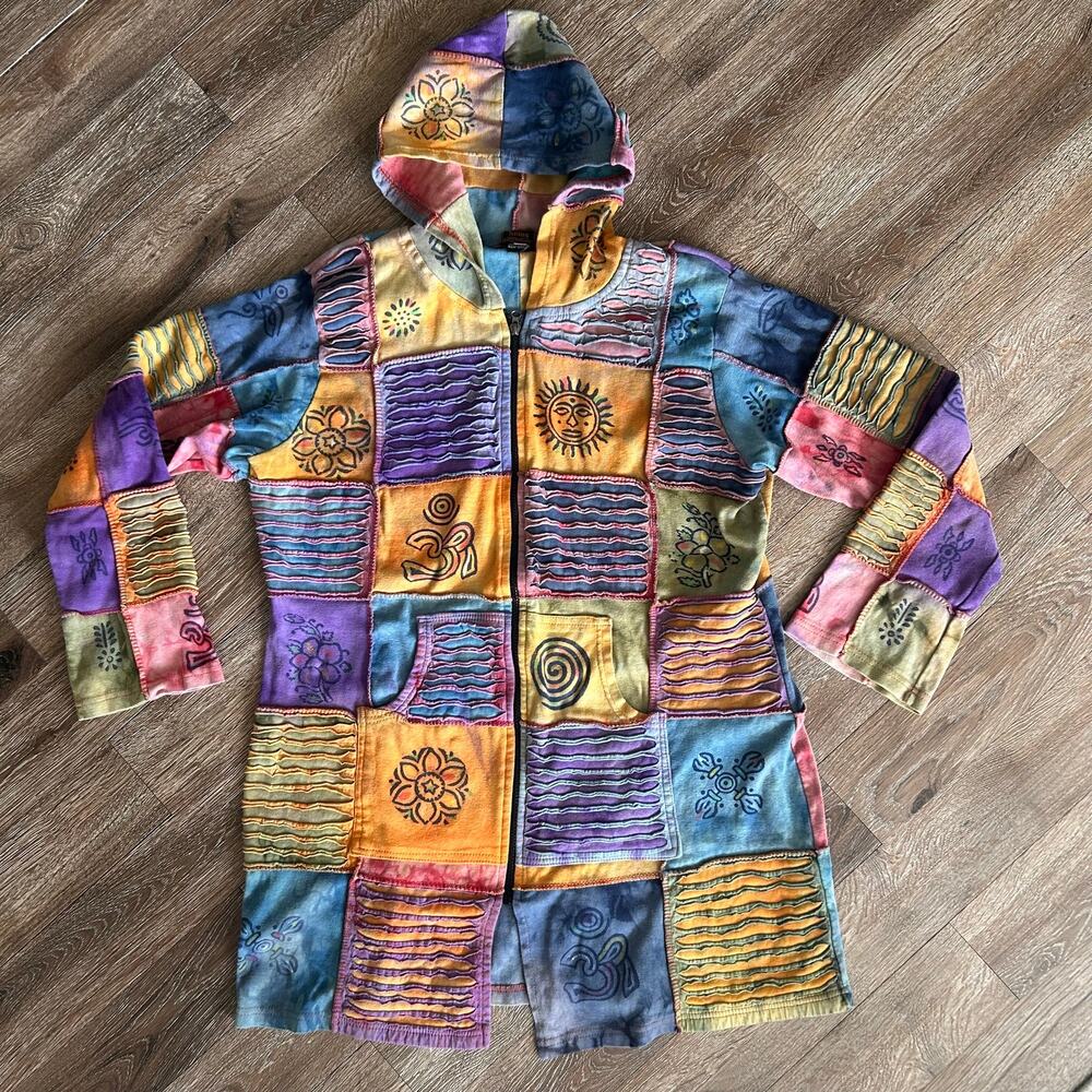 Rising International Boho Festival Patchwork Jacket.